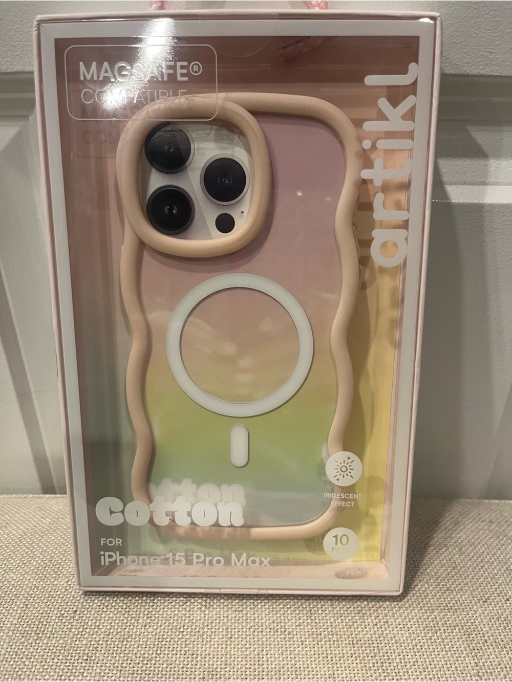 NWT ARTIKL Cotton Gradient MagSafe iPhone 15 Pro Max Case - Pink/Beige - Picture 2 of 3